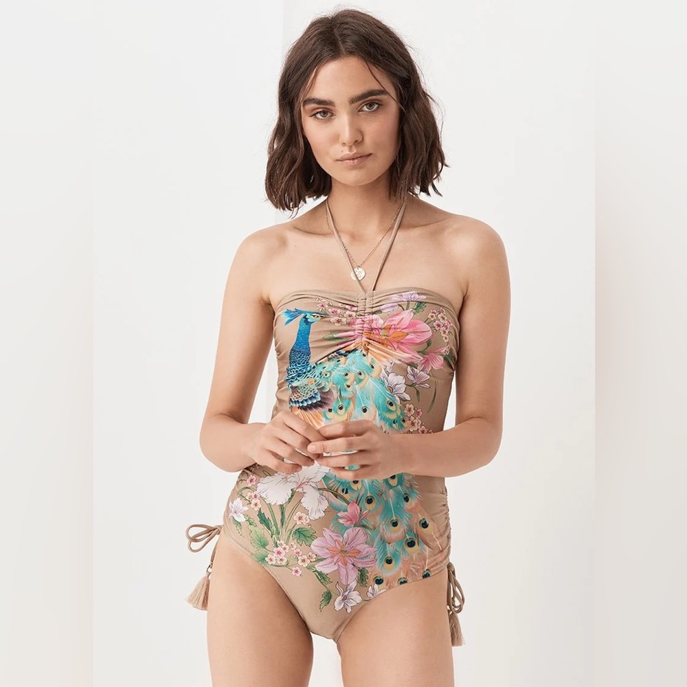 NWT Spell ⁺₊⋆ ☾⋆⁺ Waterfall One Piece in Taupe Peacock - Picture 1 of 11